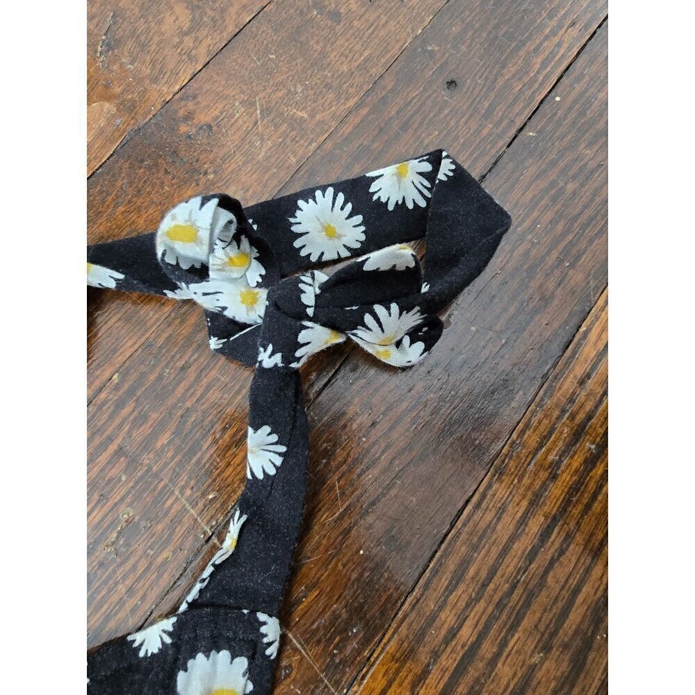 Y2K Wet Seal Black White Daisy Romper Jumpsuit Overalls - Picture 4 of 12